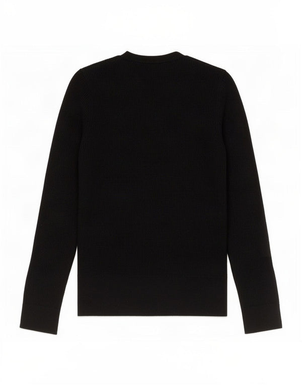 Marks & Spencer Womens Crew Neck Jumper Sweater UK 10 Small Black Viscose