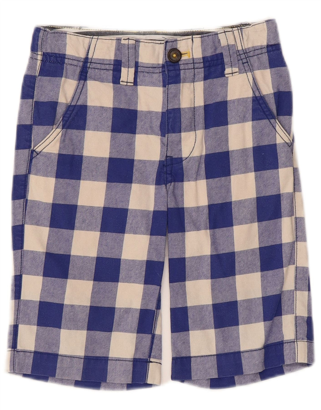 Boden Boys Chino Shorts 6-7 Years W22 Blue Gingham