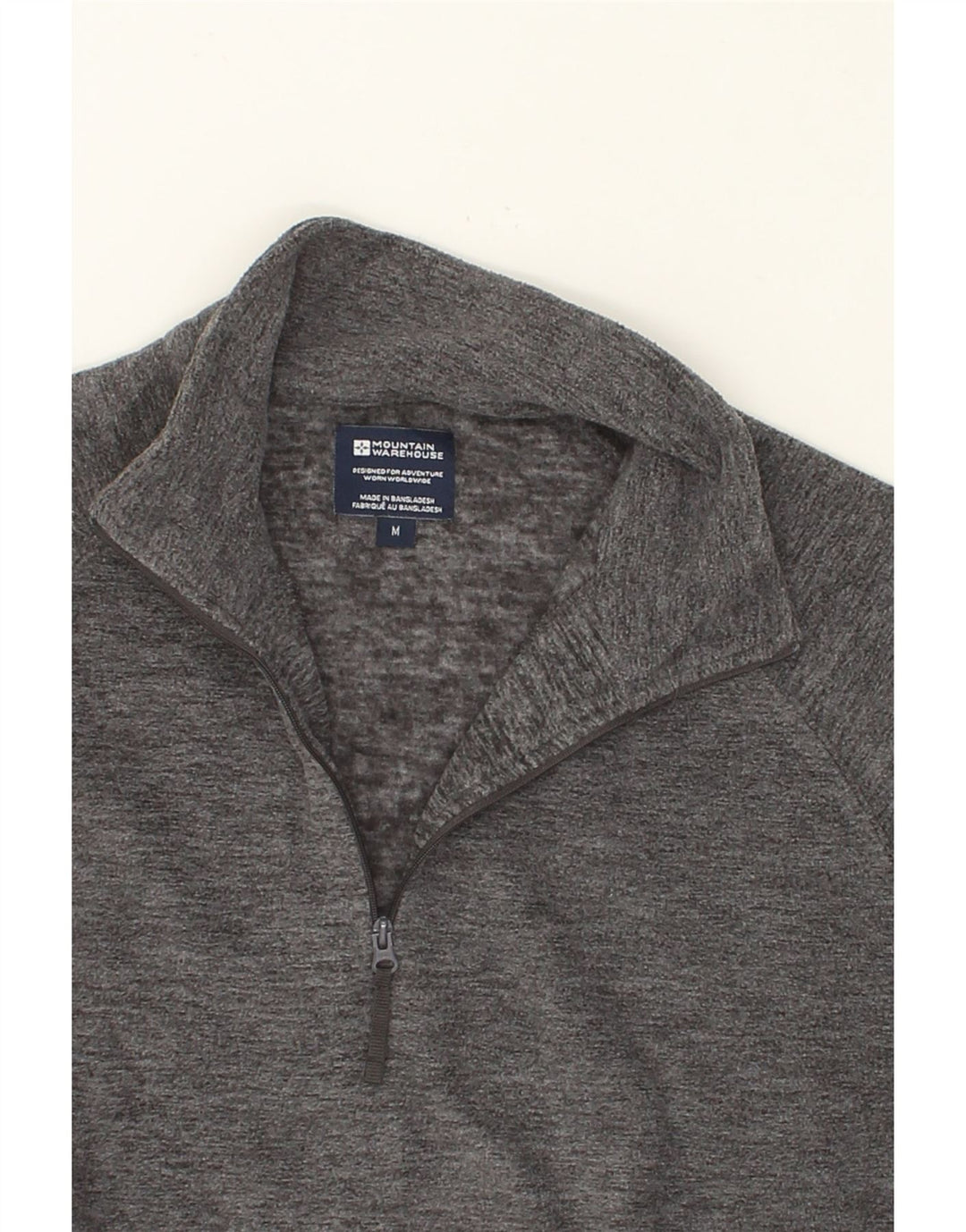 MOUNTAIN WAREHOUSE Mens Zip Neck Fleece Jumper Medium Grey Polyester Vintage Mountain Warehouse and Second-Hand Mountain Warehouse from Messina Hembry 