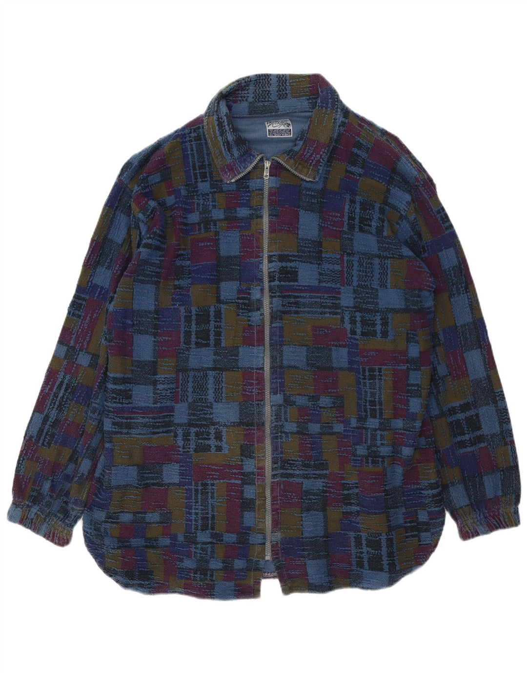 VINTAGE Mens Bomber Jacket UK 42 XL Multicoloured Geometric