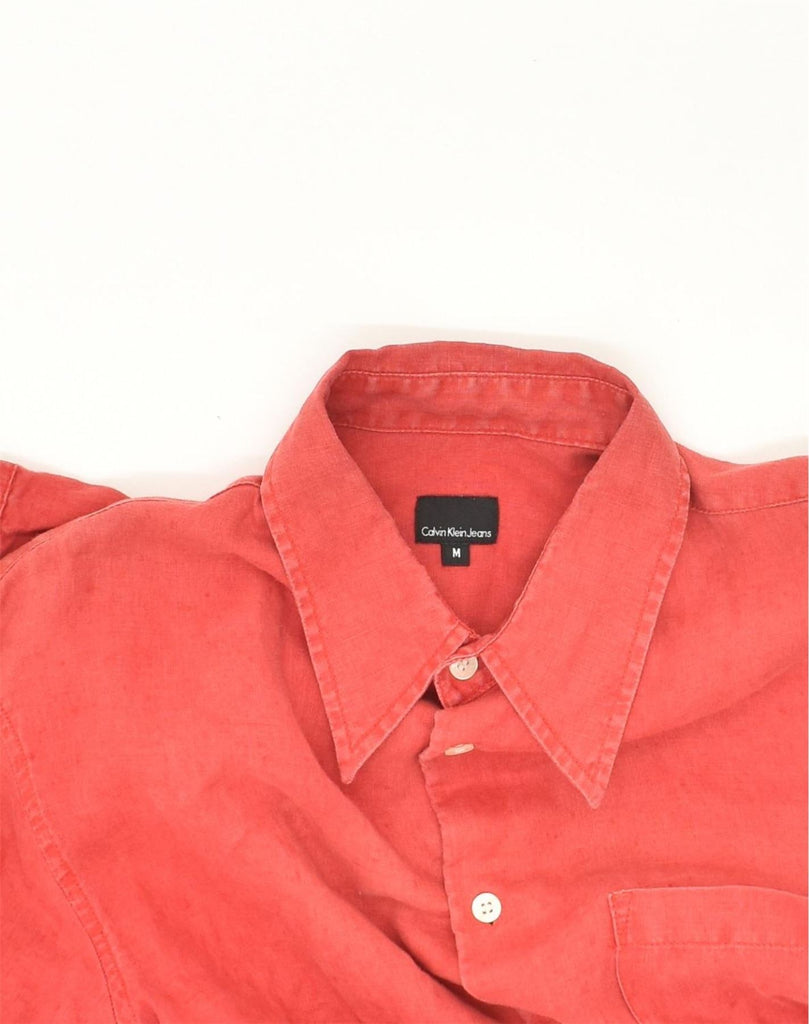 CALVIN KLEIN Mens Shirt Medium Red Cotton | Vintage Calvin Klein | Thrift | Second-Hand Calvin Klein | Used Clothing | Messina Hembry 