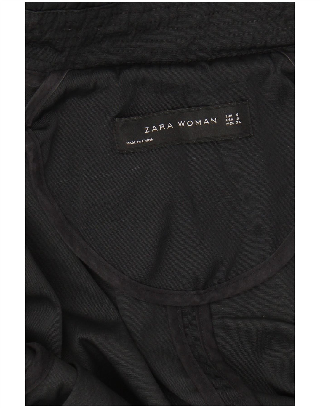 ZARA Womens Hooded Oversized Parka Jacket UK 10 Small Black