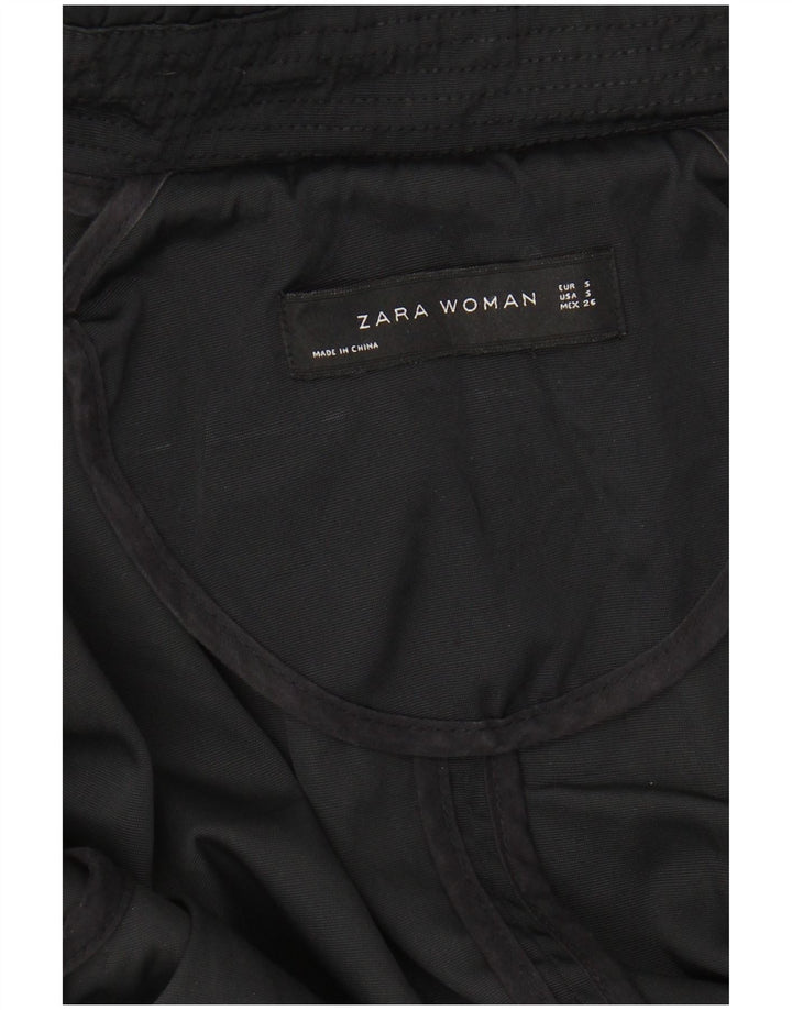 ZARA Womens Hooded Oversized Parka Jacket UK 10 Small Black