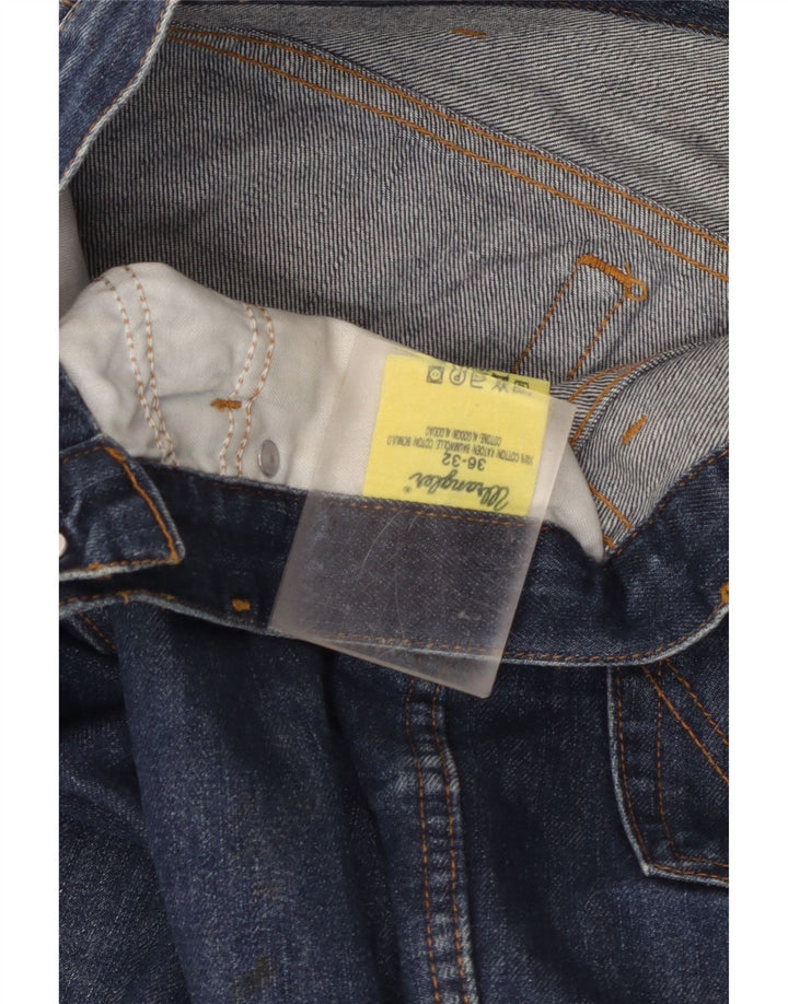Wrangler Mens Straight Jeans W36 L32 Blue Cotton