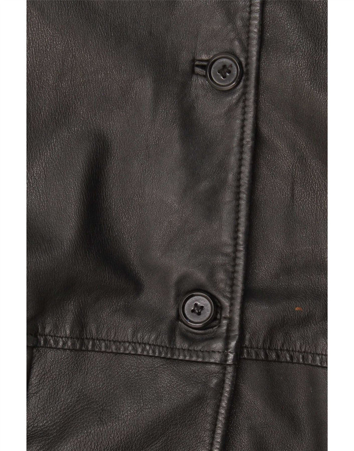 Conbipel Womens Loose Fit Leather Jacket IT 42 Medium Black
