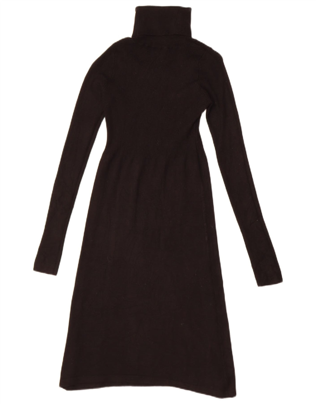 Zara Womens Long Sleeve Jumper Dress UK 8 Small Black Rayon