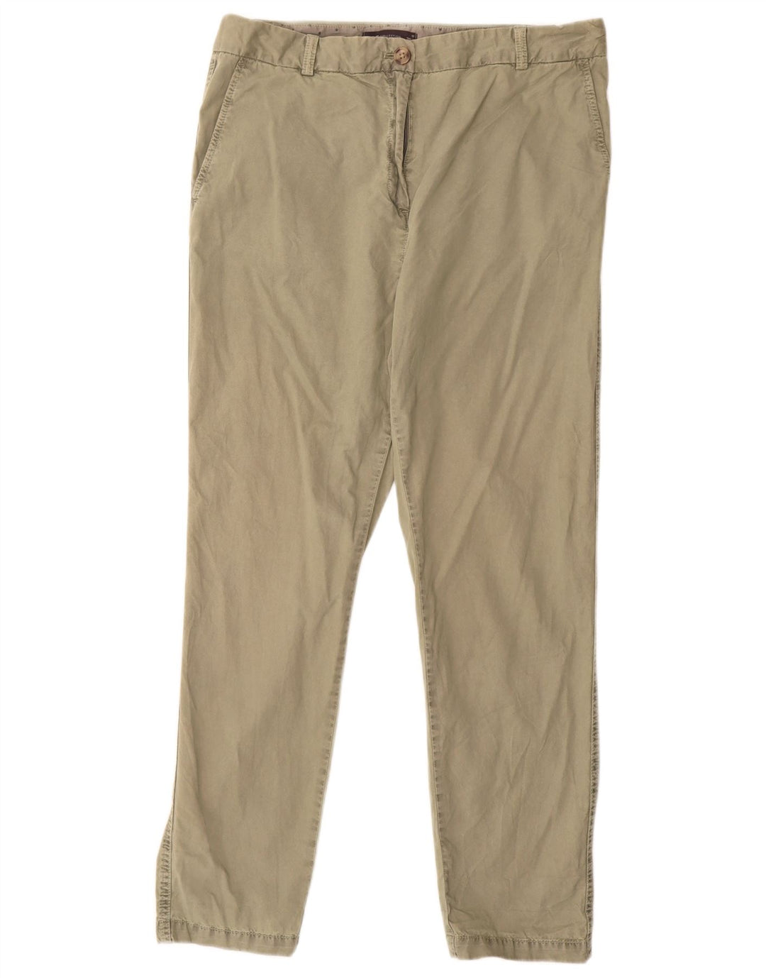 MARKS & SPENCER Womens Slim Chino Trousers UK 12 Medium W30 L28 Khaki