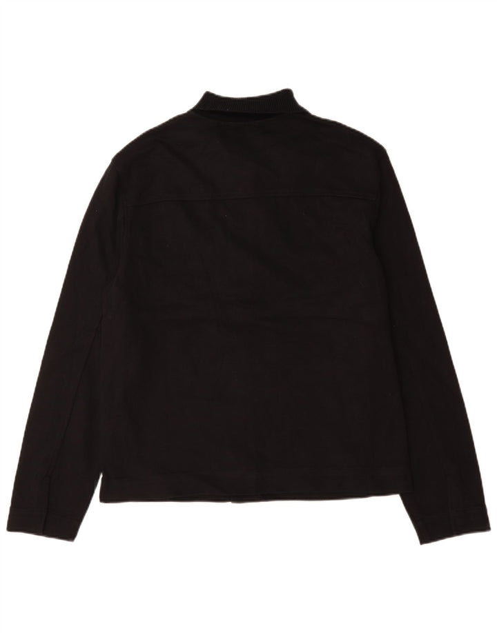Cos Mens Regular Fit Bomber Jacket UK 34 Small Black Cotton