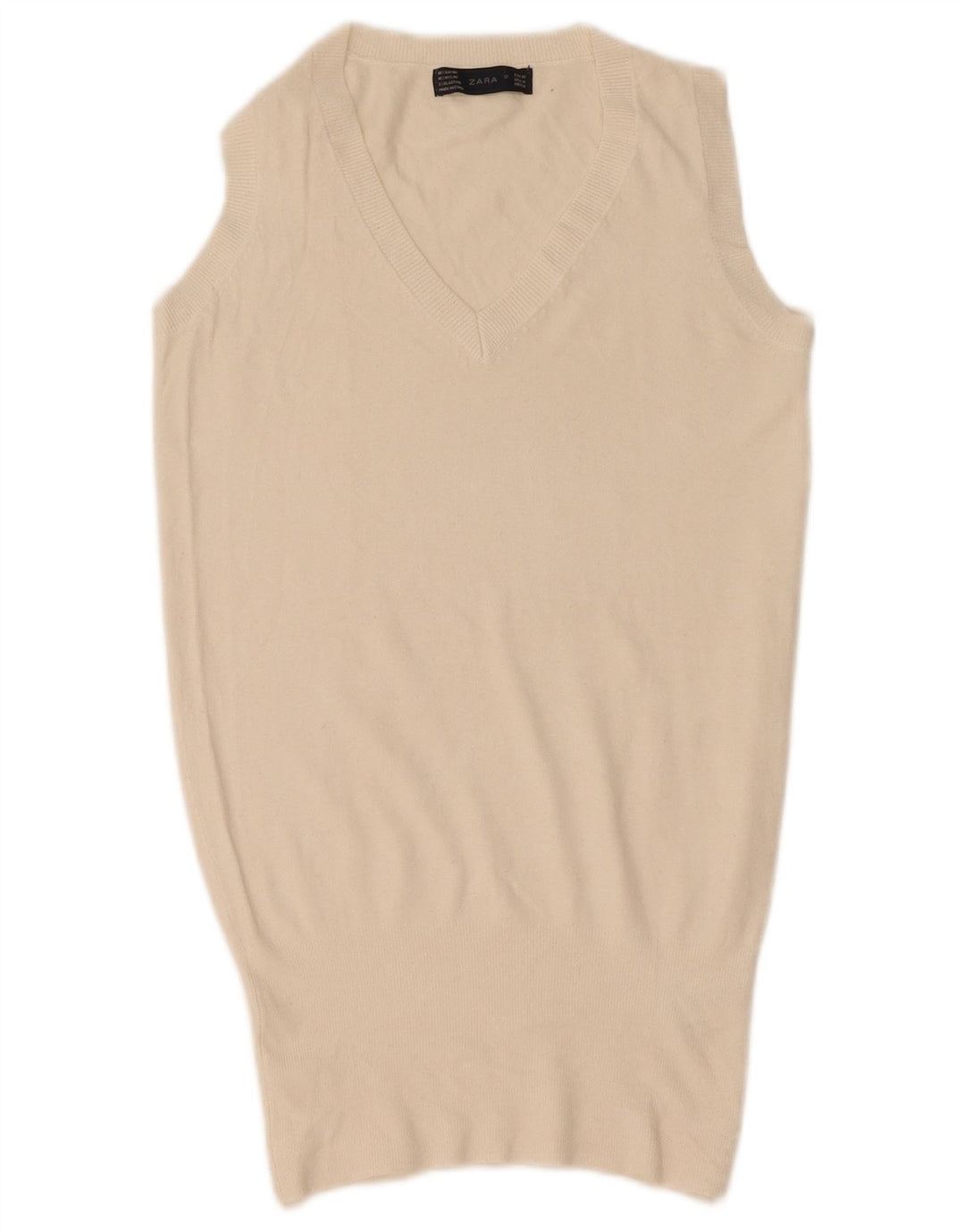 Zara Womens Vest Top UK 12 Medium White Rayon