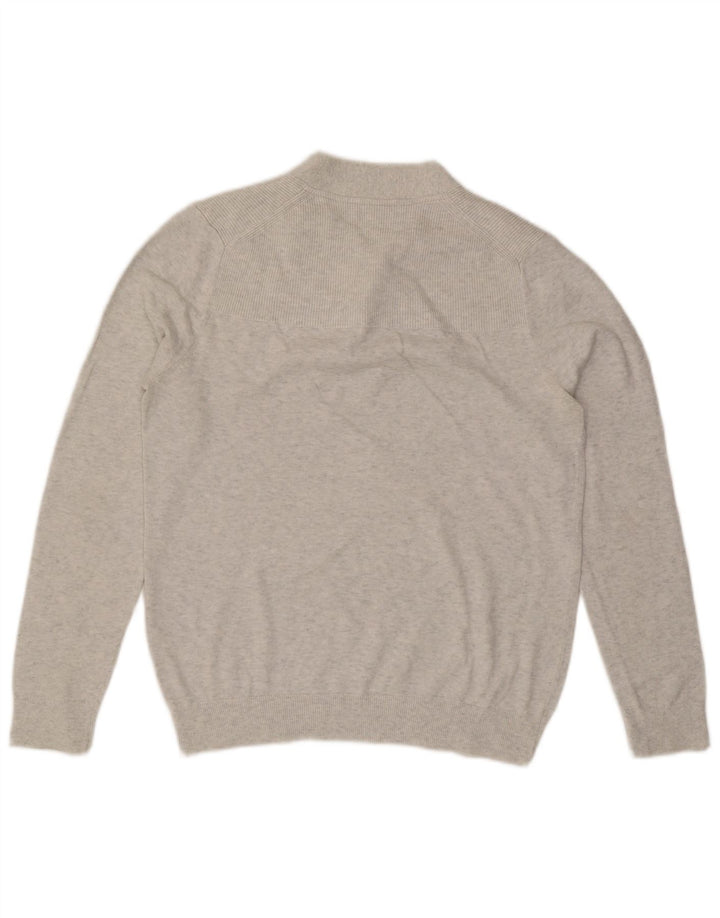 Reiss Mens V-Neck Jumper Sweater Medium Grey Flecked