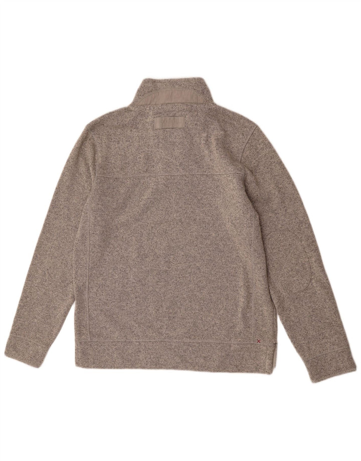 FAT FACE Mens Airlie Button Neck Sweatshirt Jumper Large Grey Flecked