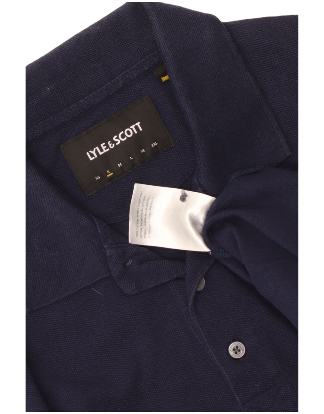 Lyle & Scott Mens Polo Shirt Small Navy Blue Cotton