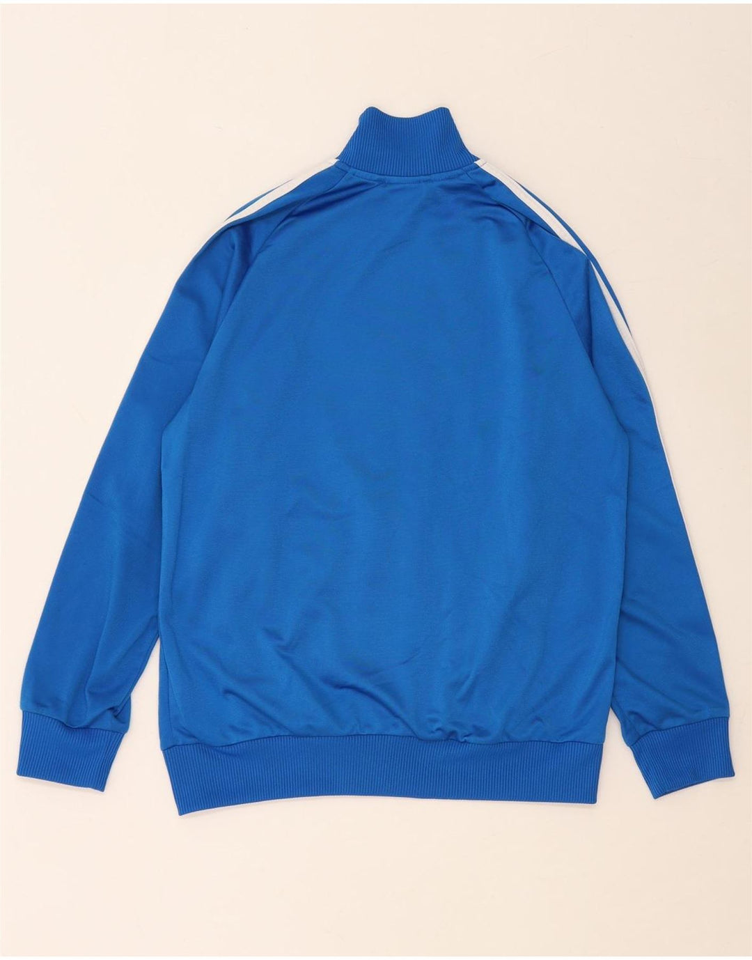 ADIDAS Boys Tracksuit Top Jacket 13-14 Years Blue Colourblock Polyester