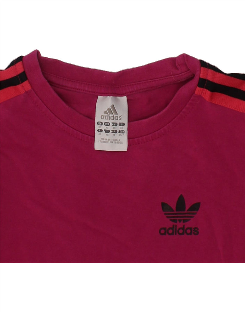 ADIDAS Womens Crop T-Shirt Top XS Pink Cotton Vintage Adidas and Second-Hand Adidas from Messina Hembry 
