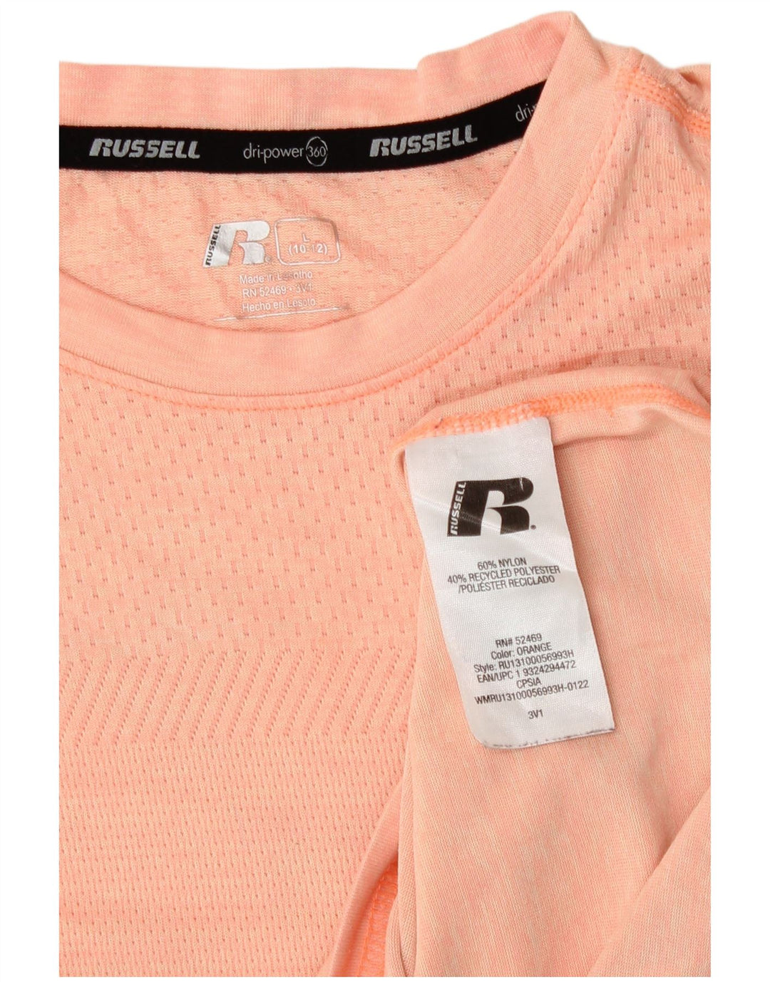 Russell Athletic Boys T-Shirt Top 10-11 Years Large Pink Nylon