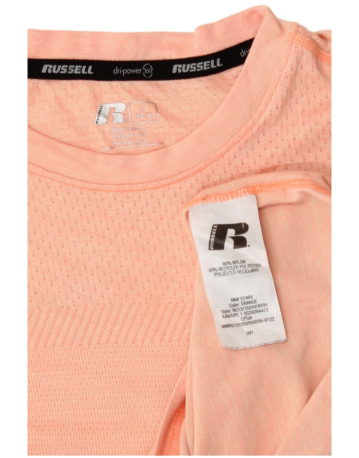 Russell Athletic Boys T-Shirt Top 10-11 Years Large Pink Nylon