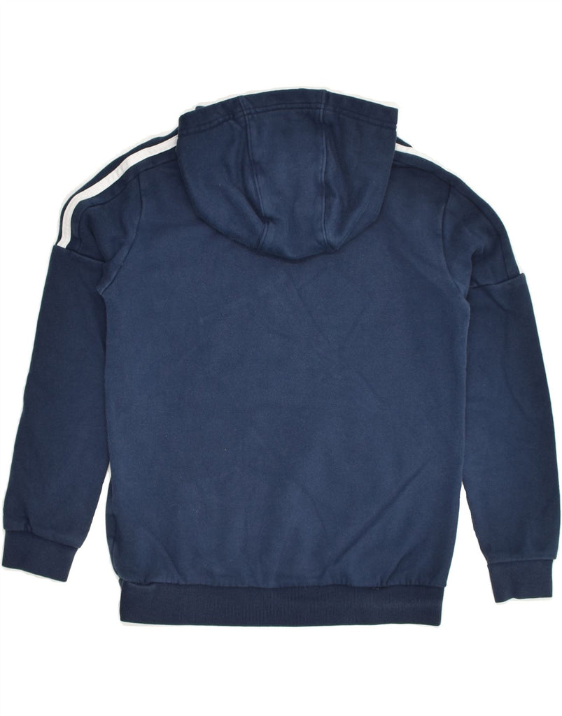 ADIDAS Boys Graphic Hoodie Jumper 11-12 Years Navy Blue Cotton | Vintage Adidas | Thrift | Second-Hand Adidas | Used Clothing | Messina Hembry 