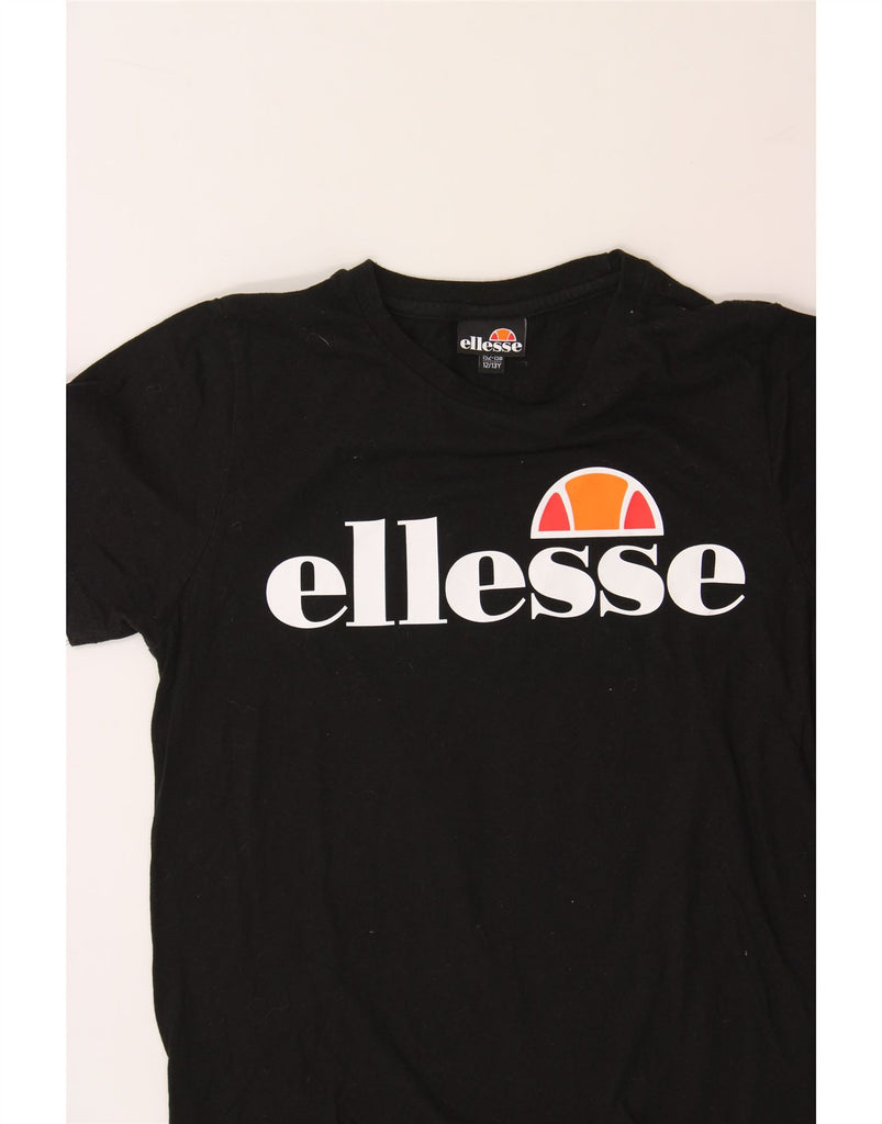 ELLESSE Boys Graphic T-Shirt Top 12-13 Years Black Cotton Vintage Ellesse and Second-Hand Ellesse from Messina Hembry 