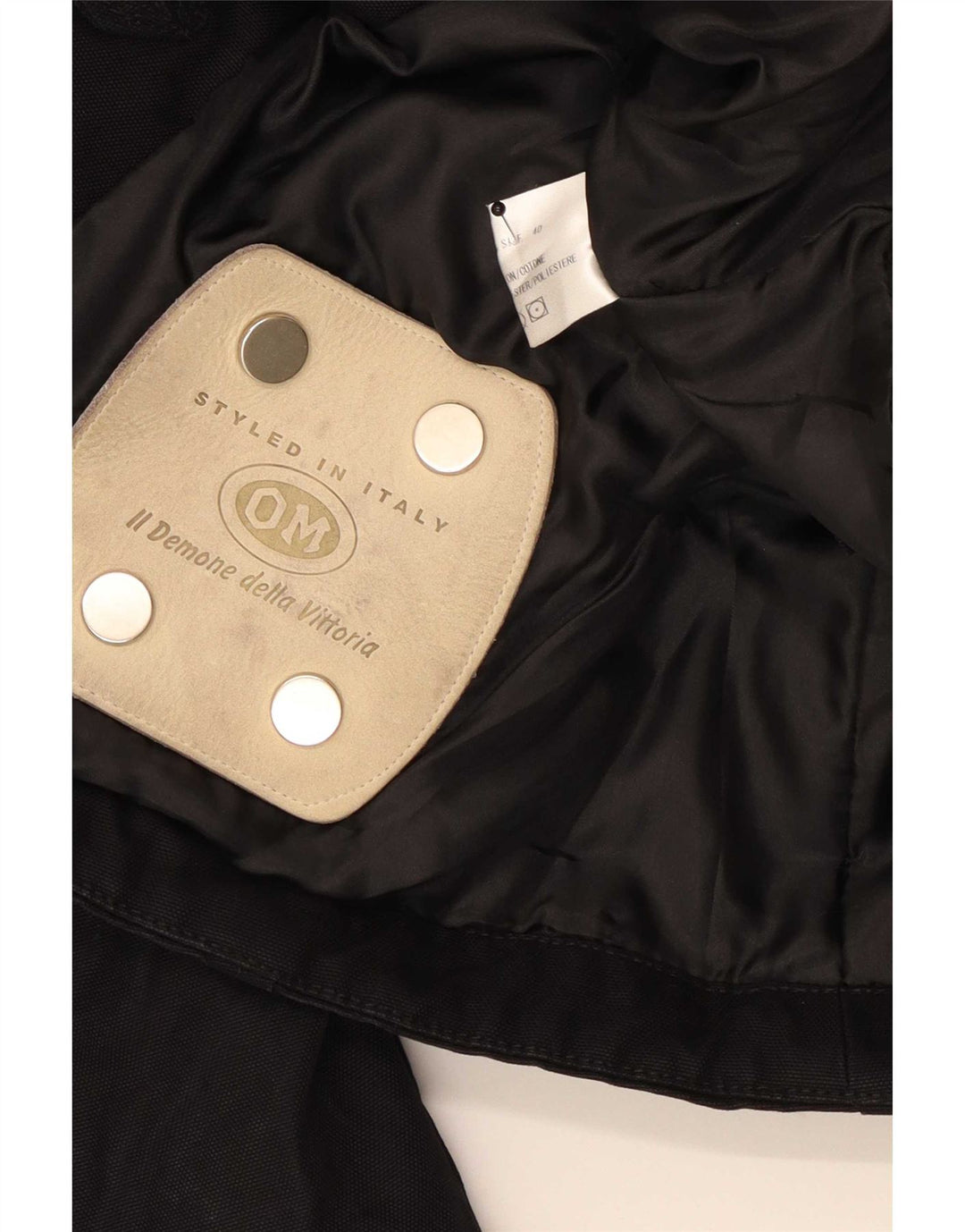 Vintage Womens Utility Jacket IT 40 Small Black Cotton