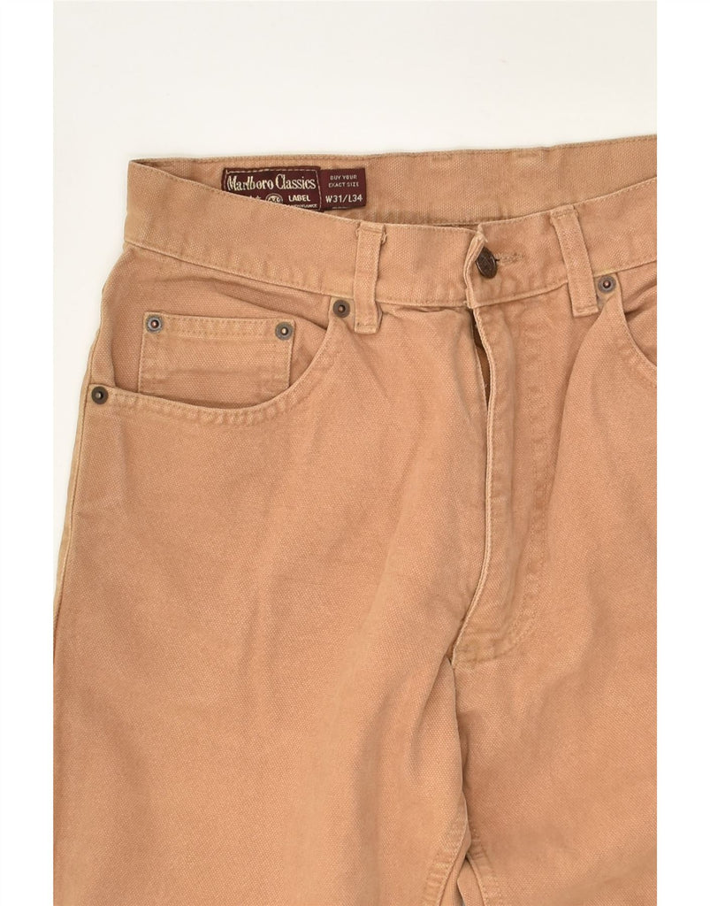 MARLBORO CLASSICS Mens Tapered Casual Trousers W31 L29 Brown Cotton | Vintage Marlboro Classics | Thrift | Second-Hand Marlboro Classics | Used Clothing | Messina Hembry 