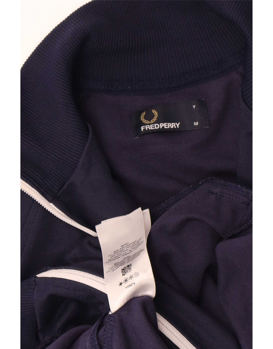 Fred Perry Boys Tracksuit Top Jacket 11-12 Years Medium Navy Blue