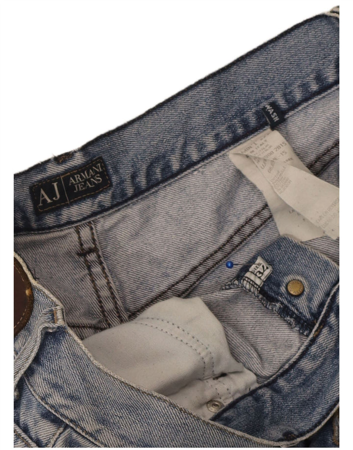 Armani Womens Straight Jeans W34 L33 Blue Cotton