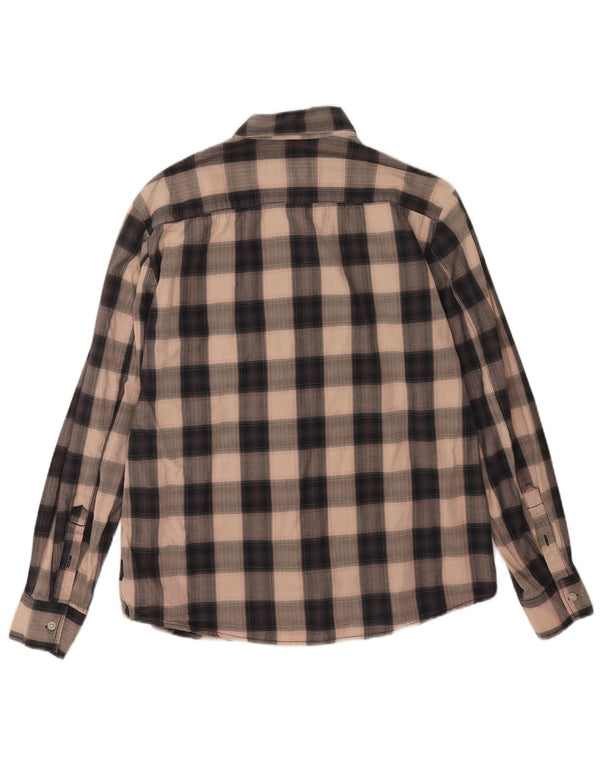 Armani Jeans Mens Regular Fit Flannel Shirt XL Beige Check Cotton