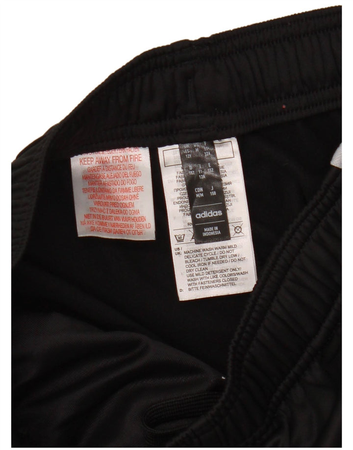 Adidas Boys Tracksuit Trousers 11-12 Years Black Polyester