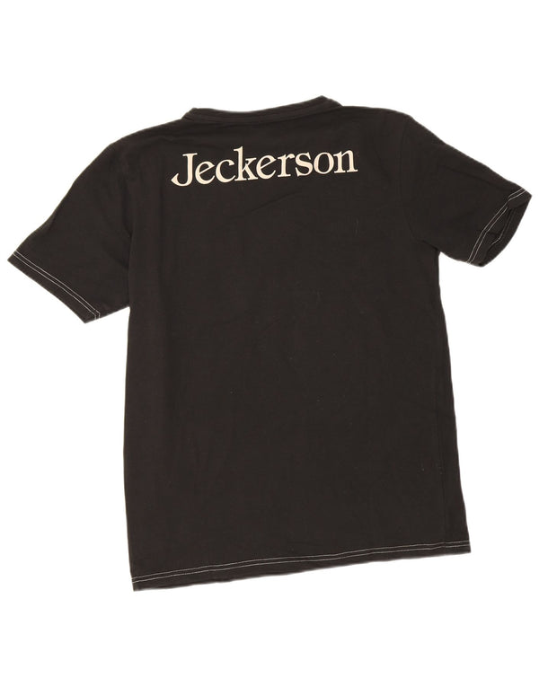 Jeckerson Mens Graphic T-Shirt Top Medium Black Cotton