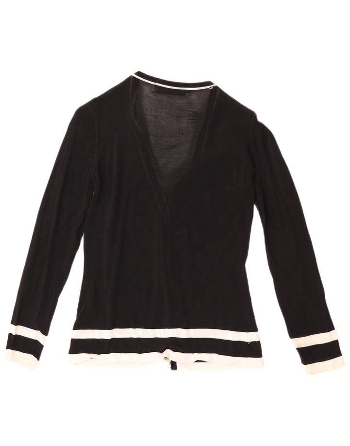 Zara Womens Cardigan Sweater UK 12 Medium Black Colourblock Rayon
