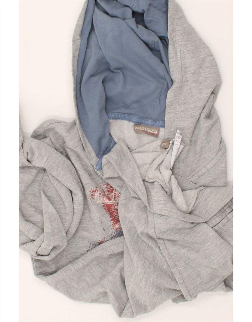 NAPAPIJRI Boys Graphic Zip Hoodie Sweater 13-14 Years Grey Cotton | Vintage Napapijri | Thrift | Second-Hand Napapijri | Used Clothing | Messina Hembry 