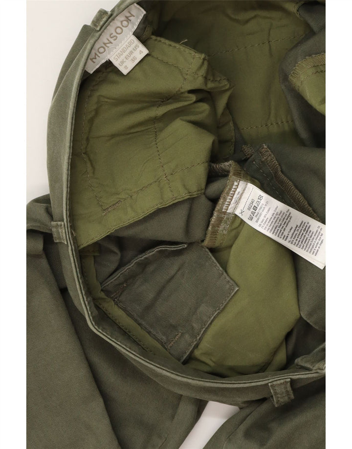 MONSOON Womens Slim Chino Trousers UK 8 Small W28 L28 Khaki Cotton