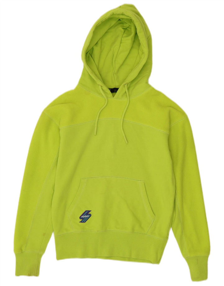 Superdry Womens Oversized Hoodie Jumper UK 6 XS Green Polyester