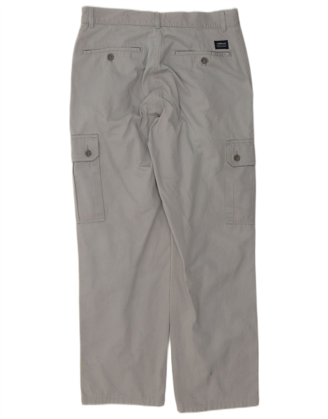 KEEGAN Mens Straight Cargo Trousers IT 48 Medium W32 L30 Grey Cotton
