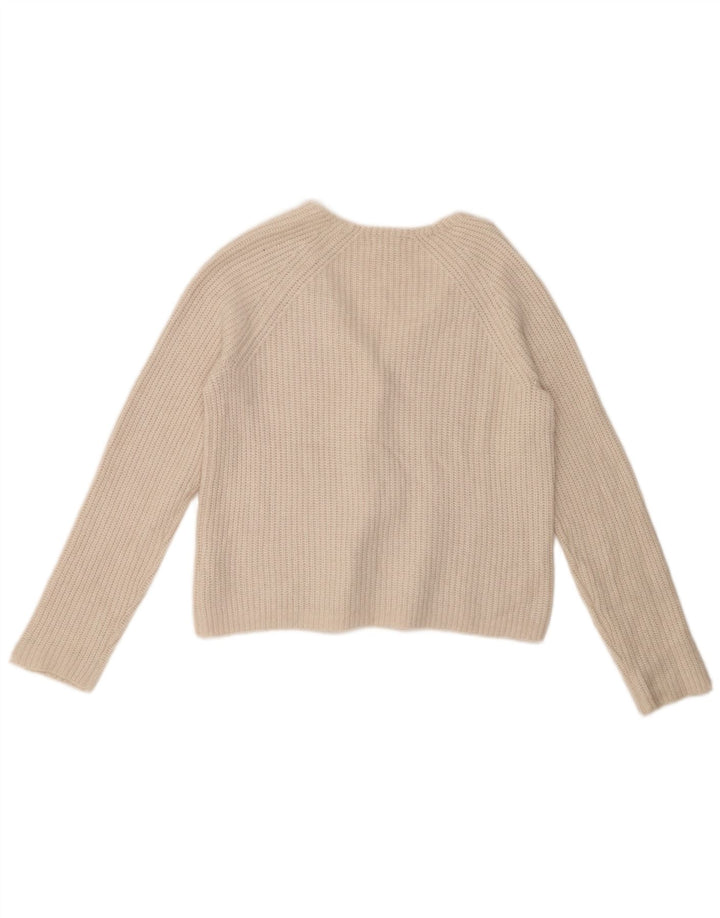 FAT FACE Womens Crop Oversized Cardigan Sweater UK 10 Small  White Nylon