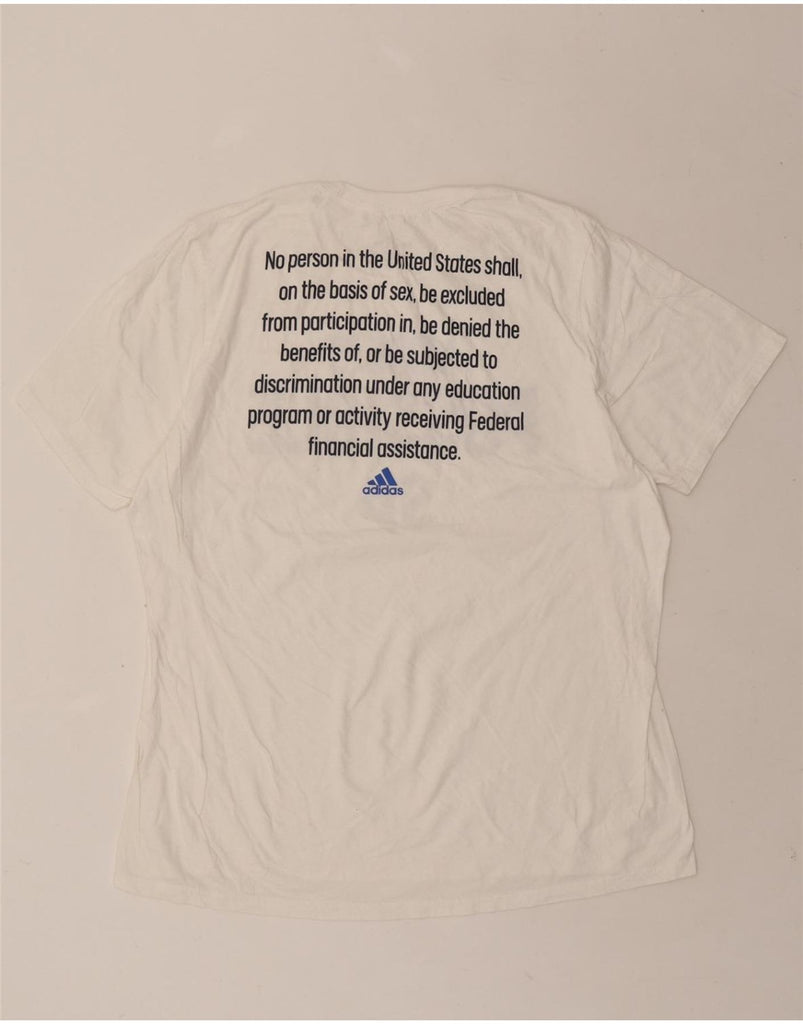 ADIDAS Mens Graphic T-Shirt Top XL White Cotton Vintage Adidas and Second-Hand Adidas from Messina Hembry 