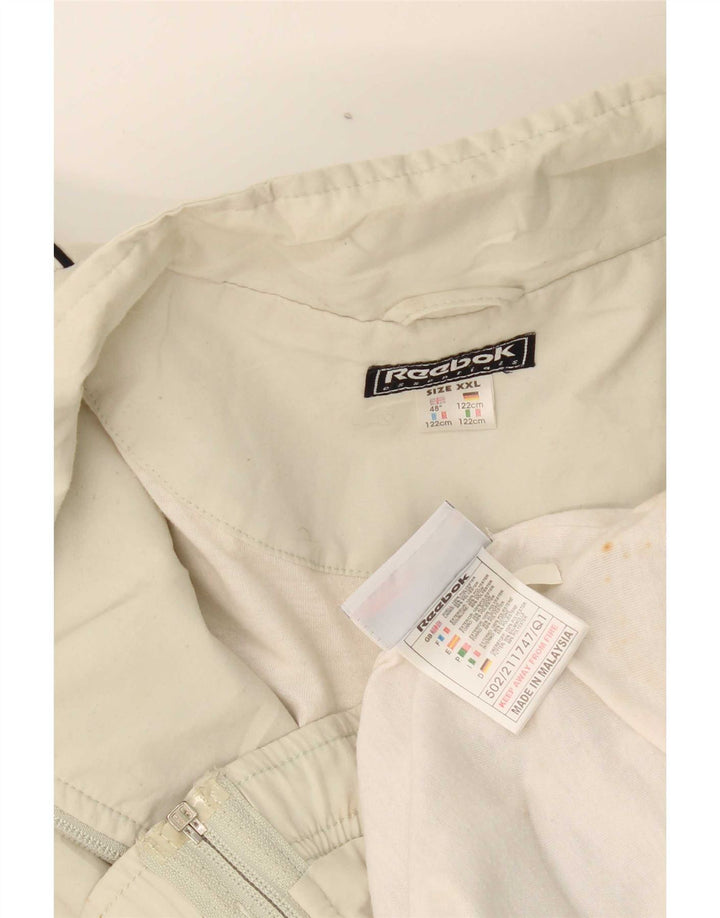Reebok Mens Tracksuit Top Jacket 2XL White Polyester