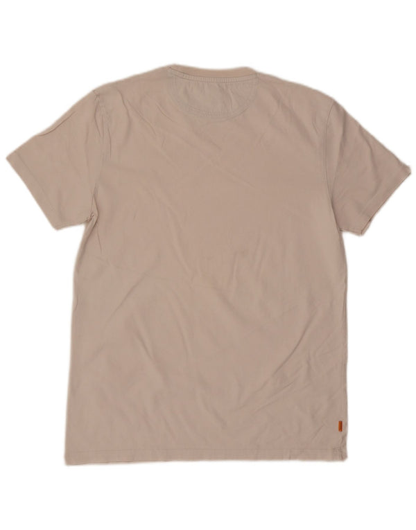 Timberland Mens Slim Fit T-Shirt Top Medium Off White