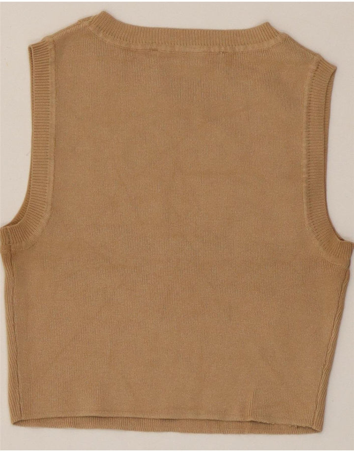 Zara Womens Crop Vest Top UK 10 Small Beige