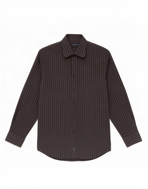 French Connection Boys Shirt 15-16 Years Large Black Pinstripe Cotton