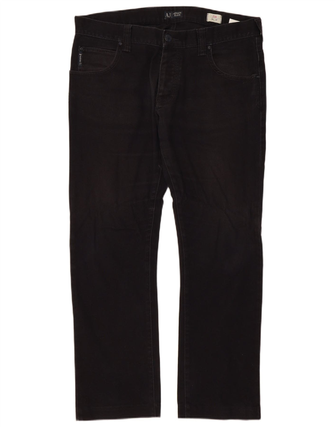 Armani Mens J08 Slim Jeans W36 L30 Black Cotton