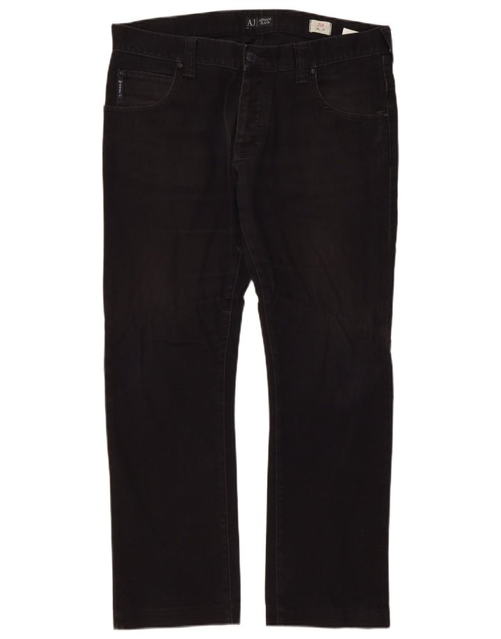 Armani Mens J08 Slim Jeans W36 L30 Black Cotton