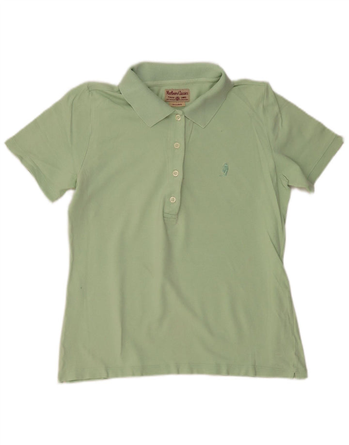 Marlboro Classics Womens Polo Shirt UK 20 2XL Green Cotton