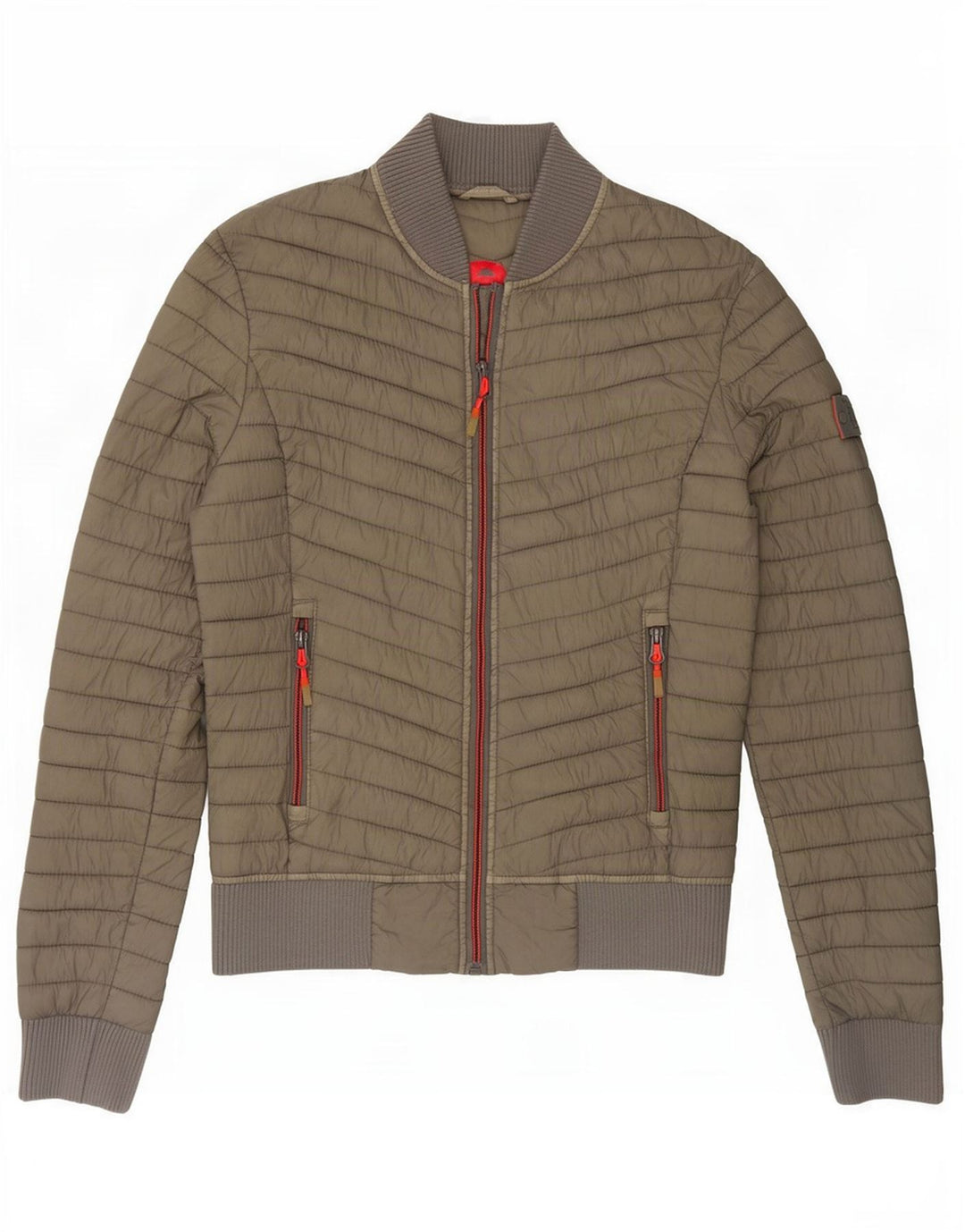 Superdry Womens Padded Jacket UK 6 XS Khaki Nylon
