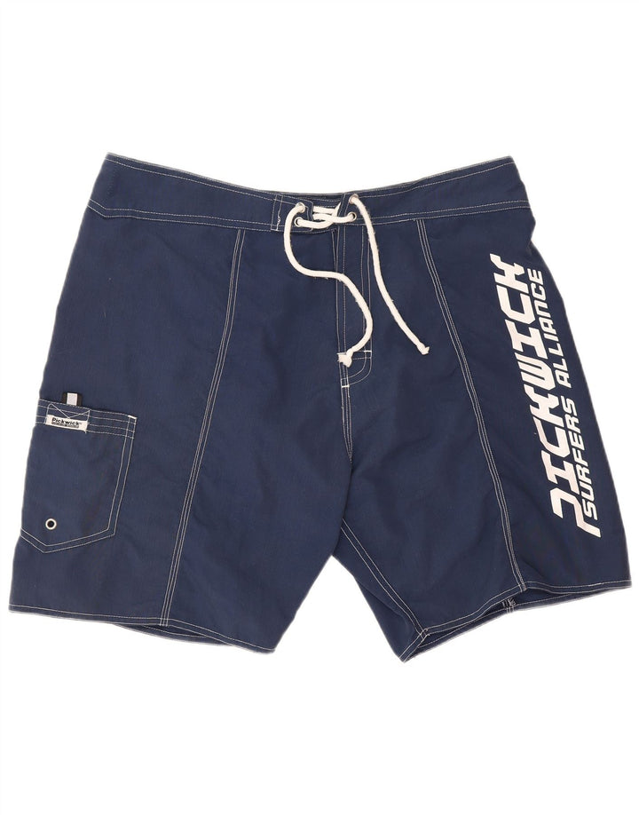 Pickwick Mens Graphic Swimming Shorts XL Navy Blue Nylon