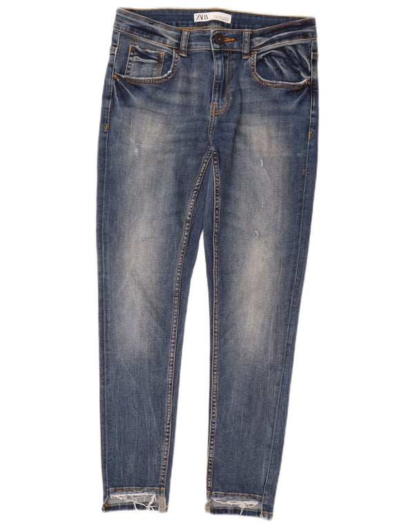 Zara Womens Distressed Skinny Jeans EU 40 Medium W30 L26 Blue Cotton