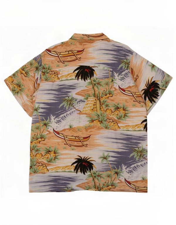 Vintage Mens Short Sleeve Shirt Large Multicoloured Rayon Hawaiian