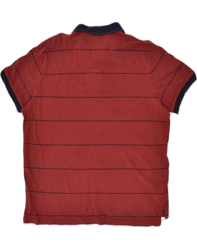 EDDIE BAUER Mens Polo Shirt XL Burgundy Striped Cotton | Vintage Eddie Bauer | Thrift | Second-Hand Eddie Bauer | Used Clothing | Messina Hembry 