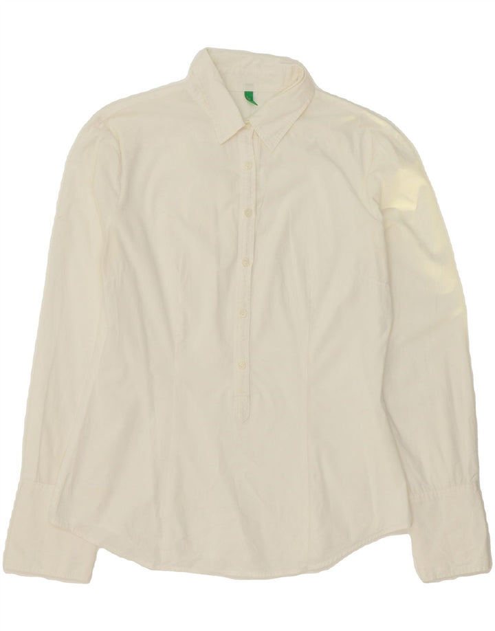 BENETTON Womens Pullover Shirt UK 12 Medium White Vintage Benetton and Second-Hand Benetton from Messina Hembry 