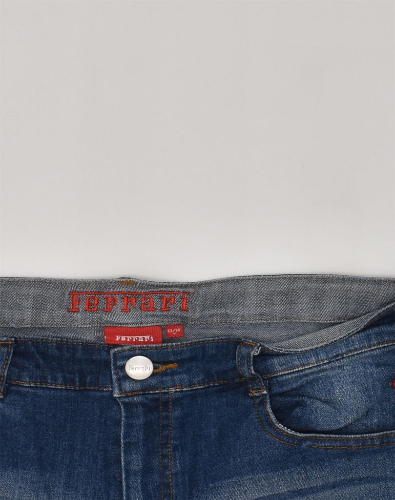 FERRARI Boys Denim Shorts 13-14 Years W27 Navy Blue Cotton | Vintage Ferrari | Thrift | Second-Hand Ferrari | Used Clothing | Messina Hembry 